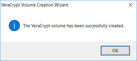 Verycrypt Volume successfully created